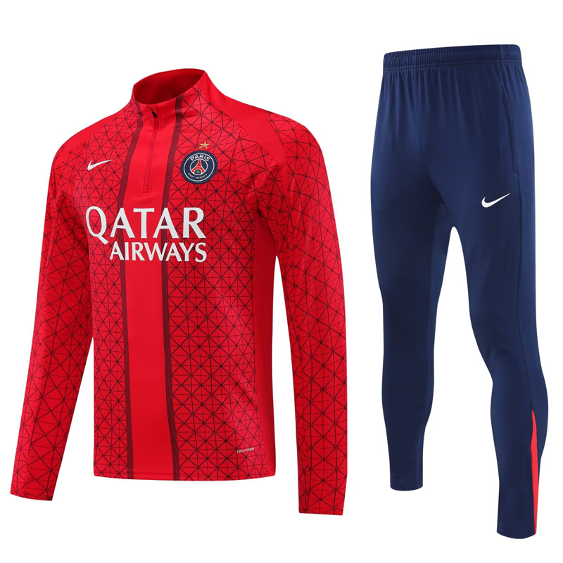 25-26 PSG Red Half Pull Tracksuit (半拉链)