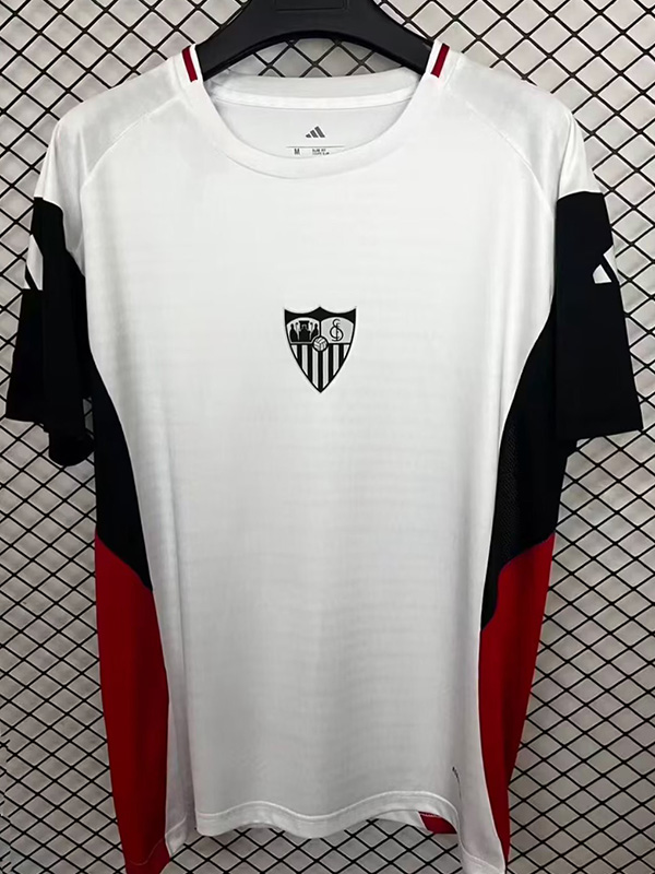 25-26 Sevilla White Black Training shirts