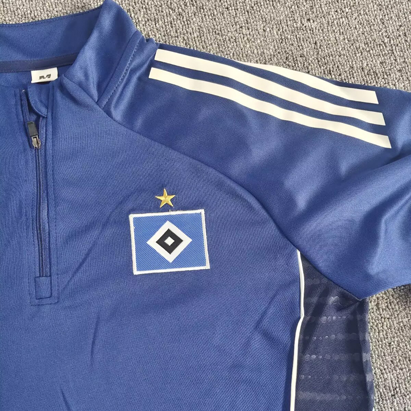 25-26 Hamburg SV Royal blue Half Pull Tracksuit (Pants Have Pocket)(半拉链)