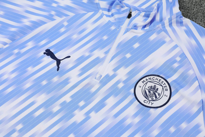 25-26 Man City White Half Pull Tracksuit (半拉链)(印花)