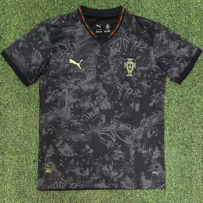 25-26 Portugal Black Training shirts (V领)