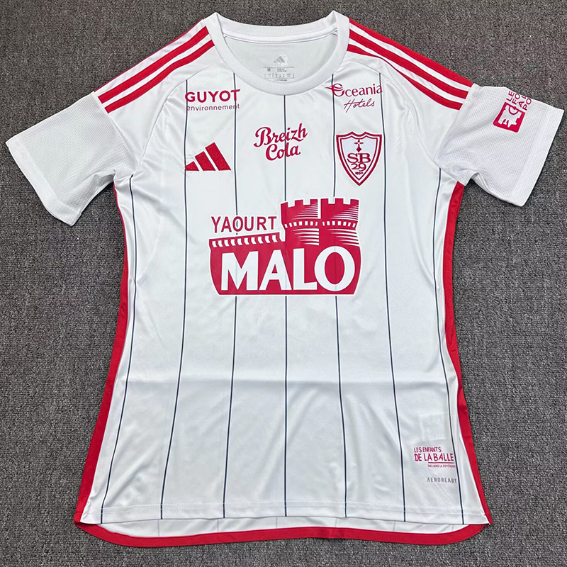 25-26 Stade Brestois Away Fans Soccer Jersey