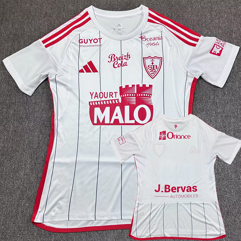 25-26 Stade Brestois Away Fans Soccer Jersey