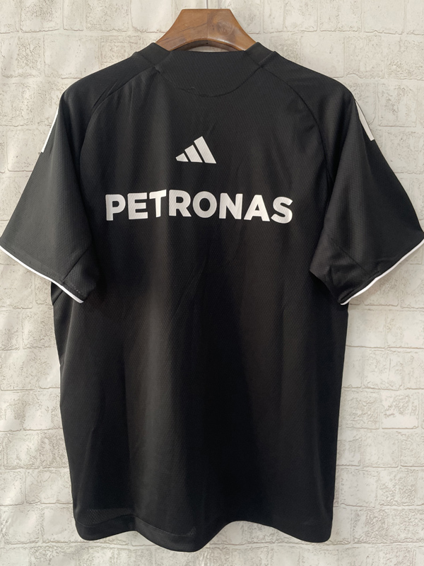 2025 F1 Mercedes Black T-Shirts Racing Suit(圆领)