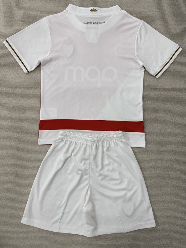 25-26 Monaco Home Kids Soccer Jersey