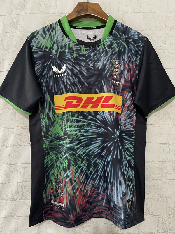 2026 Harlequins Black Rugby Jersey (圆领)