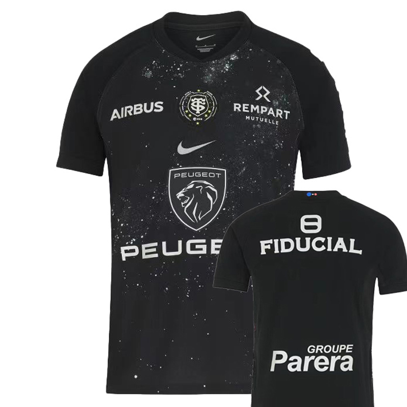 2025 Toulouse Black Rugby Jersey (圆领)