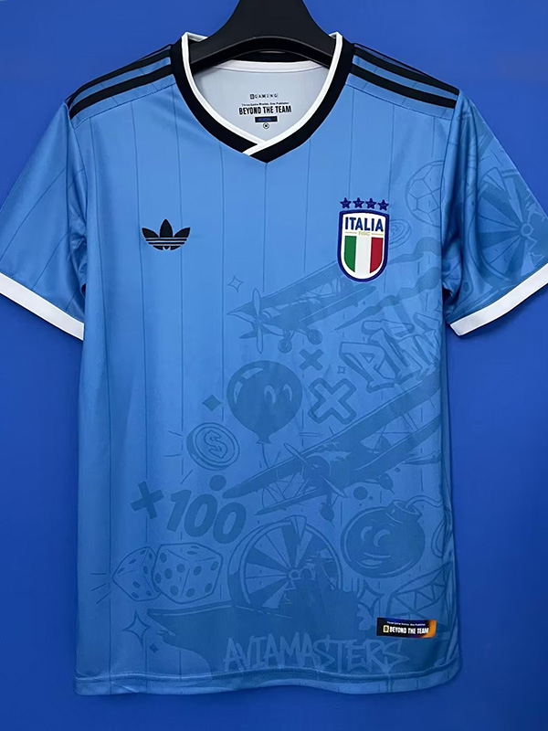 25-26 Italy Blue Special Edition Training shirts (游戏图案)