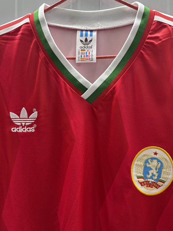 1986 Bulgaria Red Retro Soccer Jersey