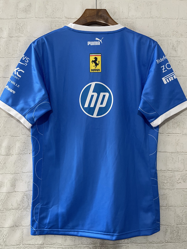2025 F1 Ferrari Blue T-Shirts Racing Suit (圆领)