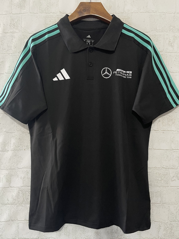 2025 F1 Mercedes Black Polo Racing Suit(有领)