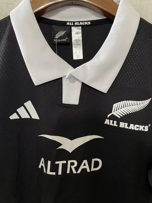 2025 New Zealand Black Away Polo Rugby Jersey (有领)