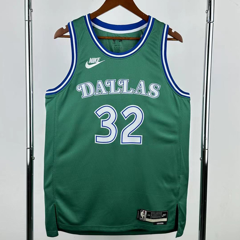 25-26 Dallas Mavericks FLAGG #32 Green Retro Top Quality Hot Pressing NBA Jersey