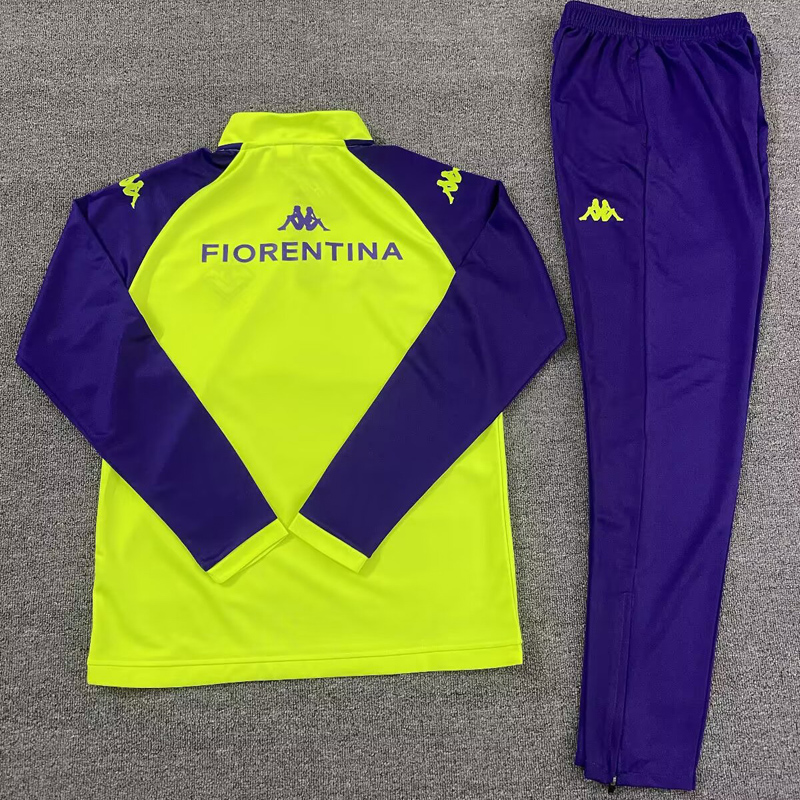 25-26 Fiorentina Green Half Pull Tracksuit (Pants Have Pocket)(半拉链)