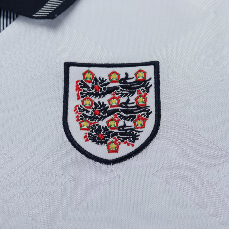 1990 England Home Kids Retro Soccer Jersey