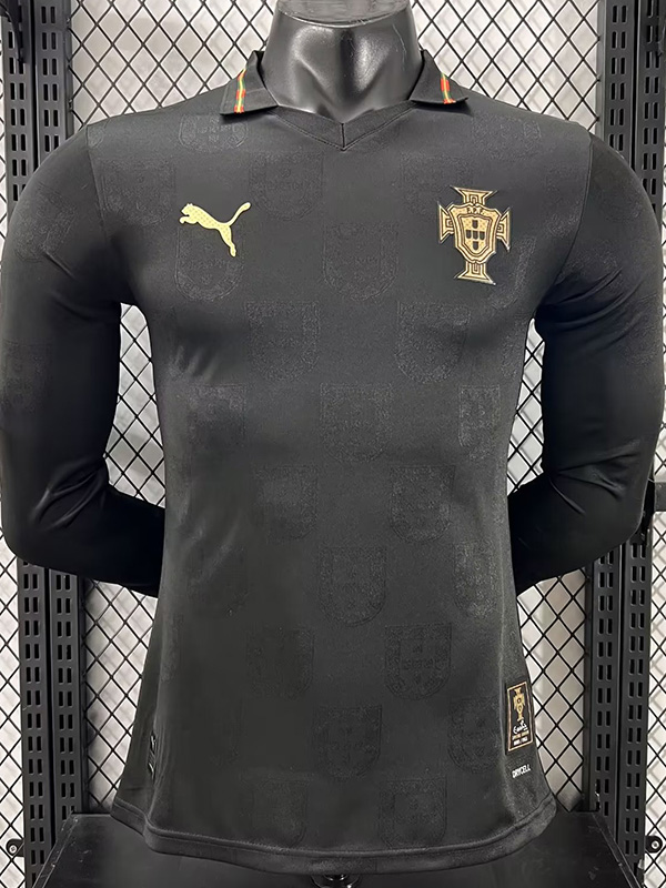 25-26 Portugal Black Special Edition Long Sleeve Player Version Soccer Jersey (长袖球员)