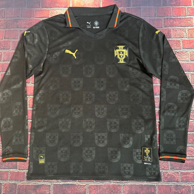 25-26 Portugal Black Special Edition Long Sleeve Soccer Jersey (长袖)