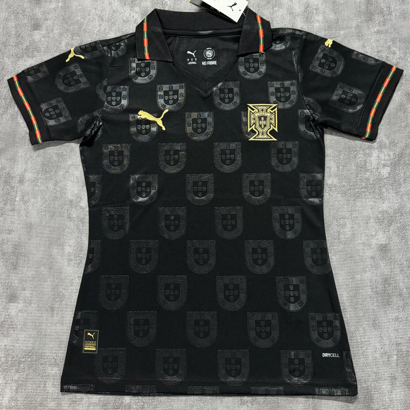 25-26 Portugal Black Women Soccer Jersey (女)