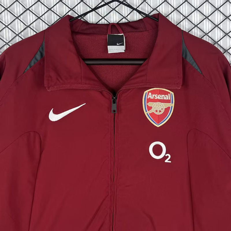 2005-2006 ARS Jujube red Retro Windbreaker