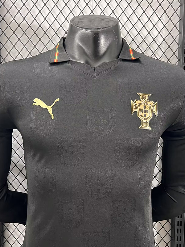 25-26 Portugal Black Special Edition Long Sleeve Player Version Soccer Jersey (长袖球员)
