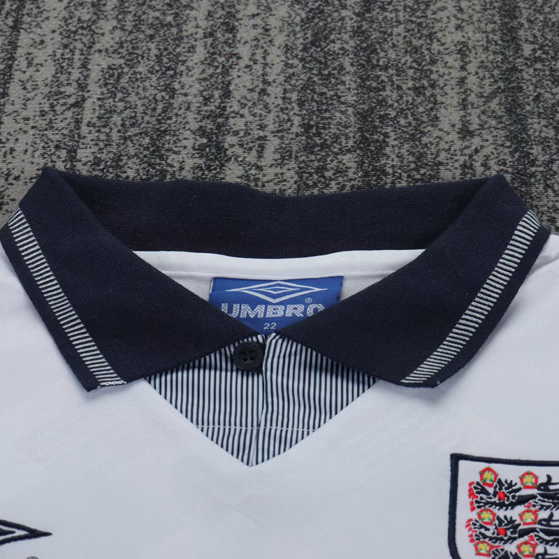 1990 England Home Kids Retro Soccer Jersey