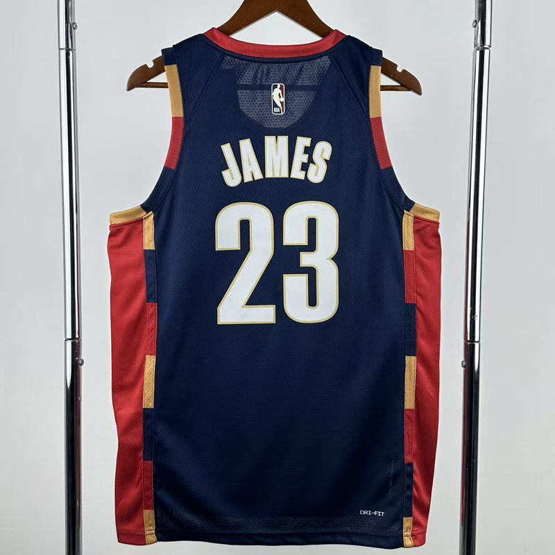 25-26 Cleveland Cavaliers JAMES #23 Royal blue Retro Top Quality Hot Pressing NBA Jersey (V领)