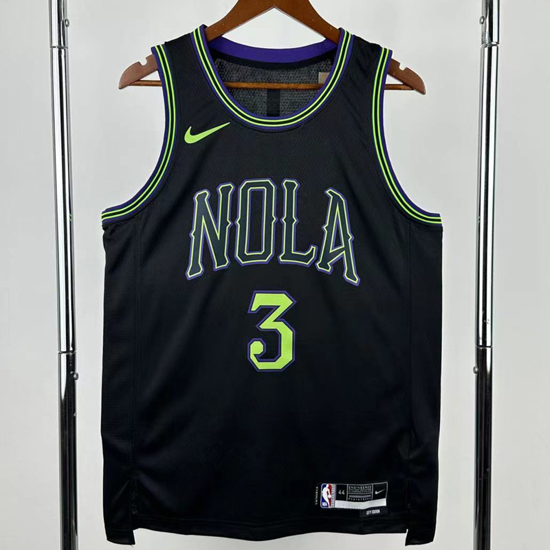 25-26 Pelicans POOLE #3 Black City Edition Top Quality Hot Pressing NBA Jersey