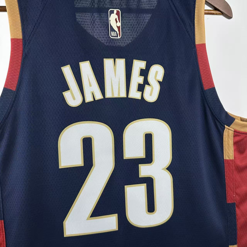 25-26 Cleveland Cavaliers JAMES #23 Royal blue Retro Top Quality Hot Pressing NBA Jersey (V领)
