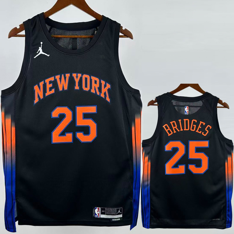 25-26 KNICKS BRIDGES #25 Black Top Quality Hot Pressing NBA Jersey