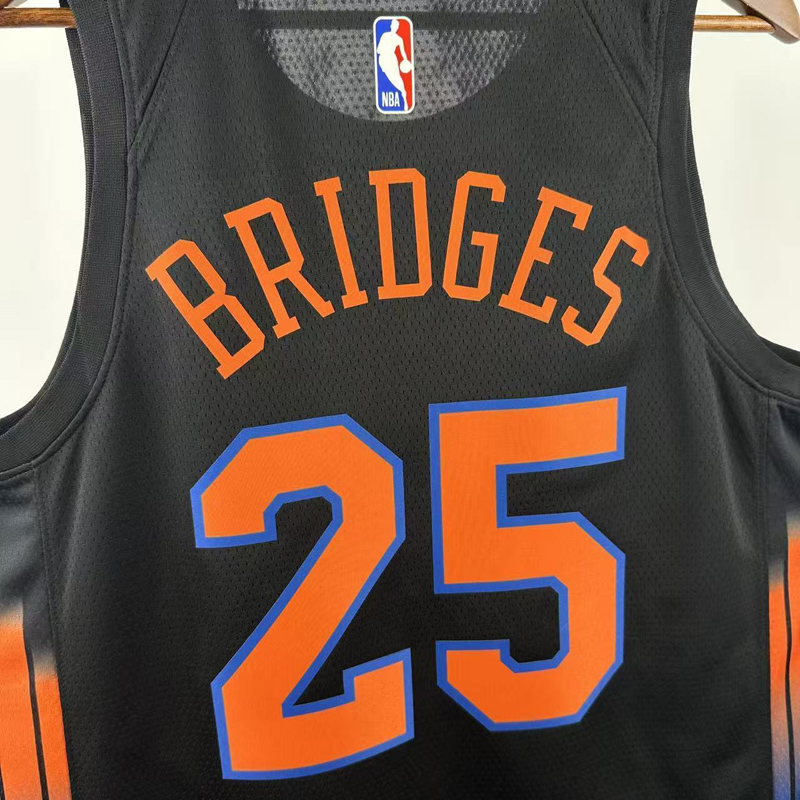 25-26 KNICKS BRIDGES #25 Black Top Quality Hot Pressing NBA Jersey