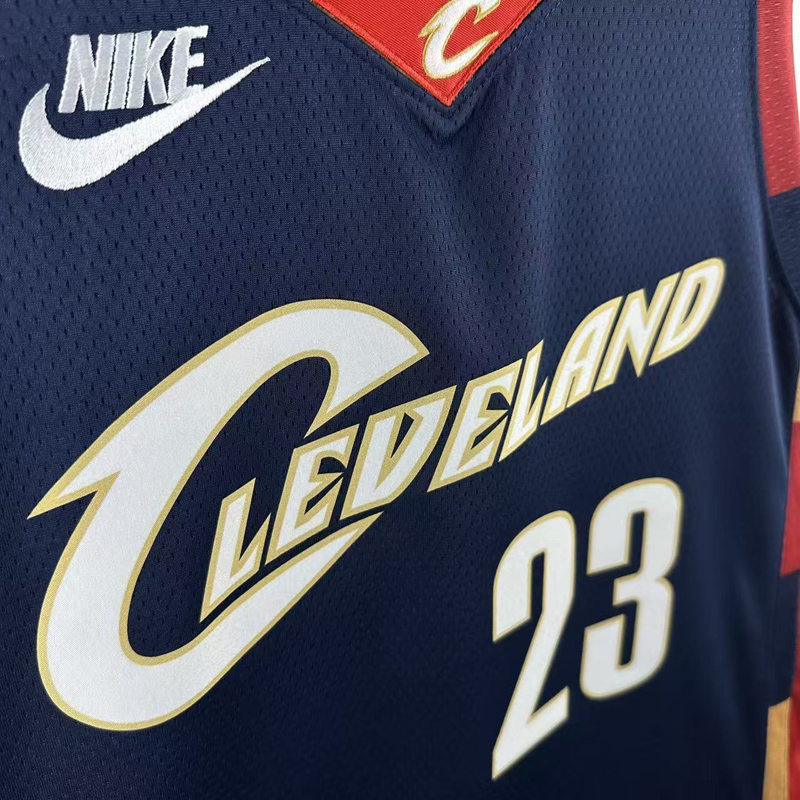 25-26 Cleveland Cavaliers JAMES #23 Royal blue Retro Top Quality Hot Pressing NBA Jersey (V领)