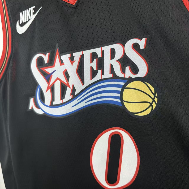 25-26 76ERS MAXEY #0 Black Top Quality Hot Pressing NBA Jersey (V领)