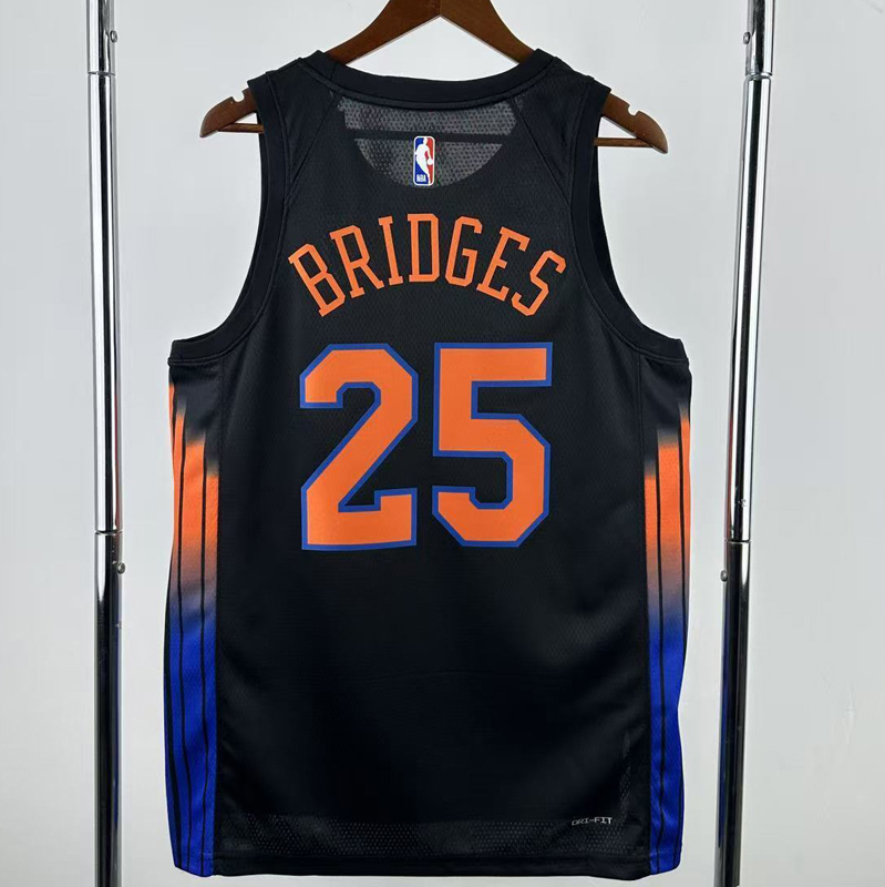25-26 KNICKS BRIDGES #25 Black Top Quality Hot Pressing NBA Jersey