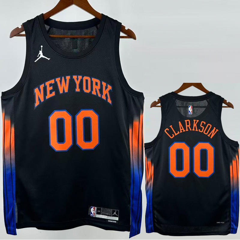 25-26 KNICKS CLARKSON #00 Black Top Quality Hot Pressing NBA Jersey