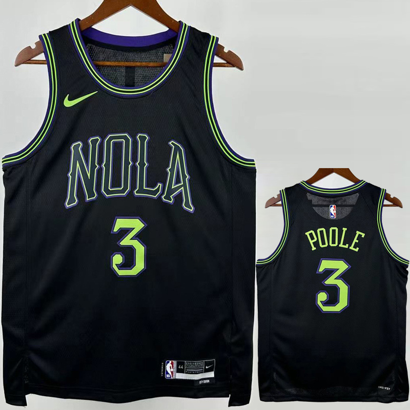 25-26 Pelicans POOLE #3 Black City Edition Top Quality Hot Pressing NBA Jersey
