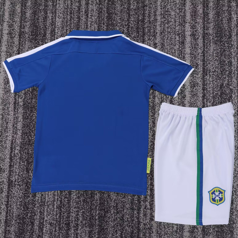 1997 Brazil Away Kids Retro Soccer Jersey