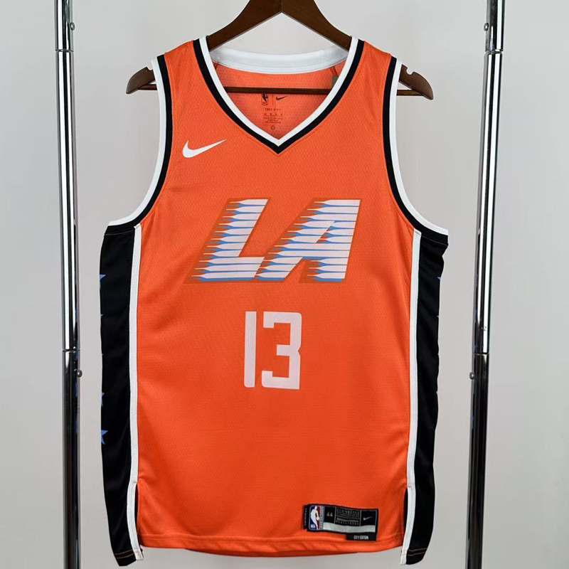 25-26 Clippers GEORGE #13 Orange City Edition Top Quality Hot Pressing NBA Jersey