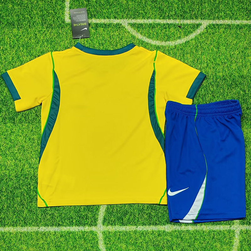 26-27 Brazil Home Kids Soccer Jersey