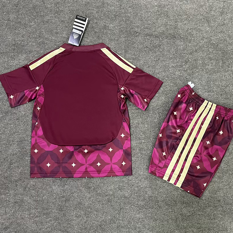 26-27 Italy Brown Red Goalkeeper Kids Soccer Jersey