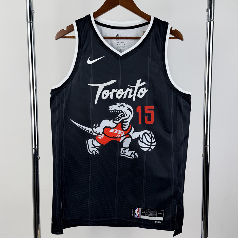 25-26 Raptors CARTER #15 Black City Edition Top Quality Hot Pressing NBA Jersey