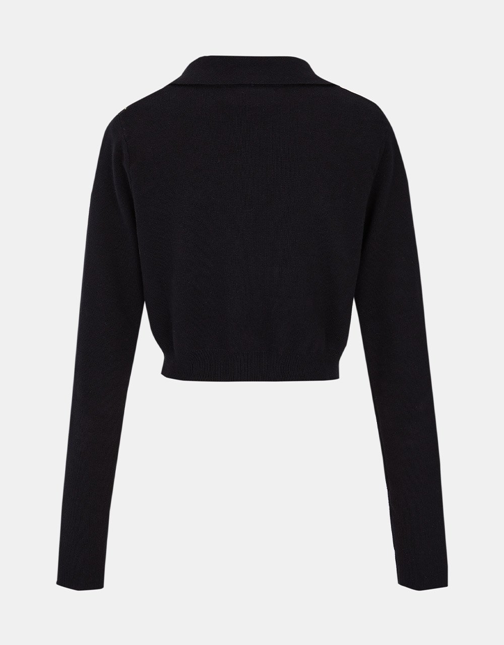 Argyle Pattern V Neck Cropped Knitted Top