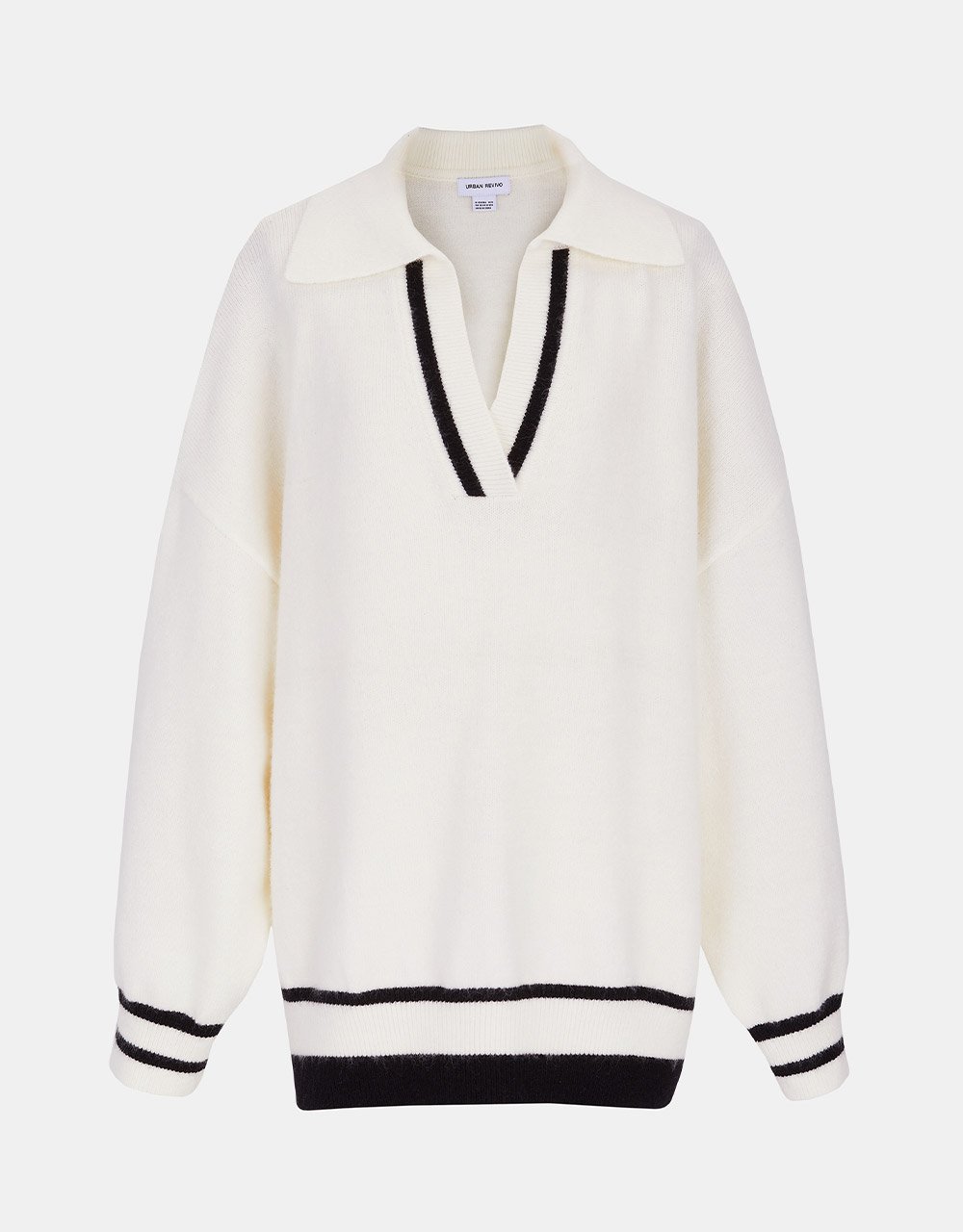 Contrast Trim Split Hem Knitted Top