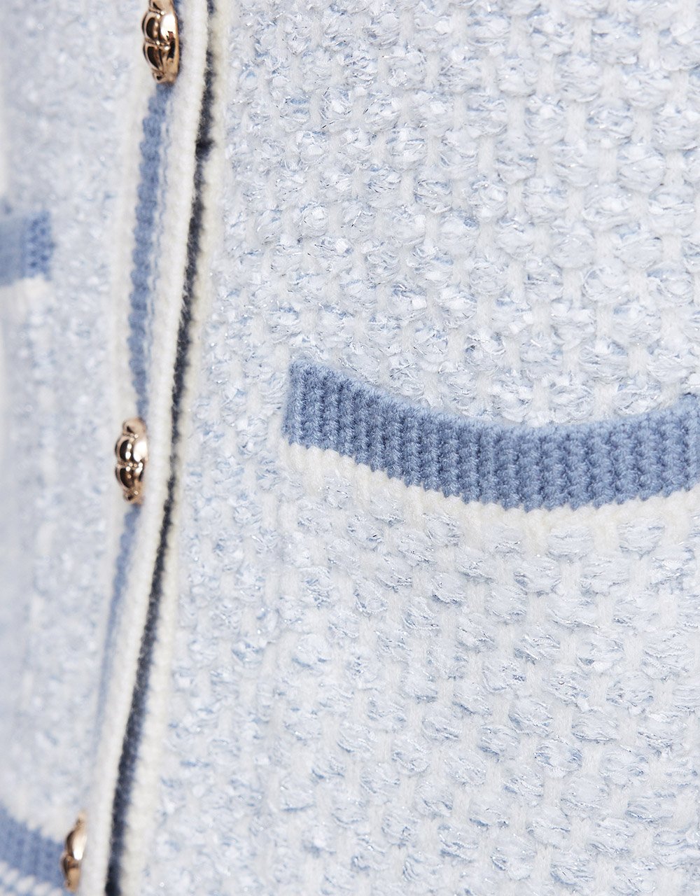 Contrast Trim Button Front Cardigan