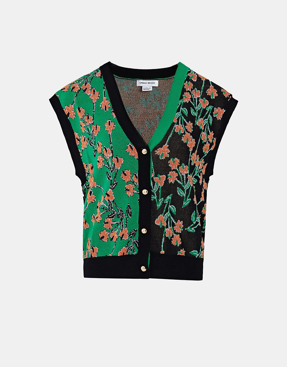 V-Neck Mid-Length Knitted Vest