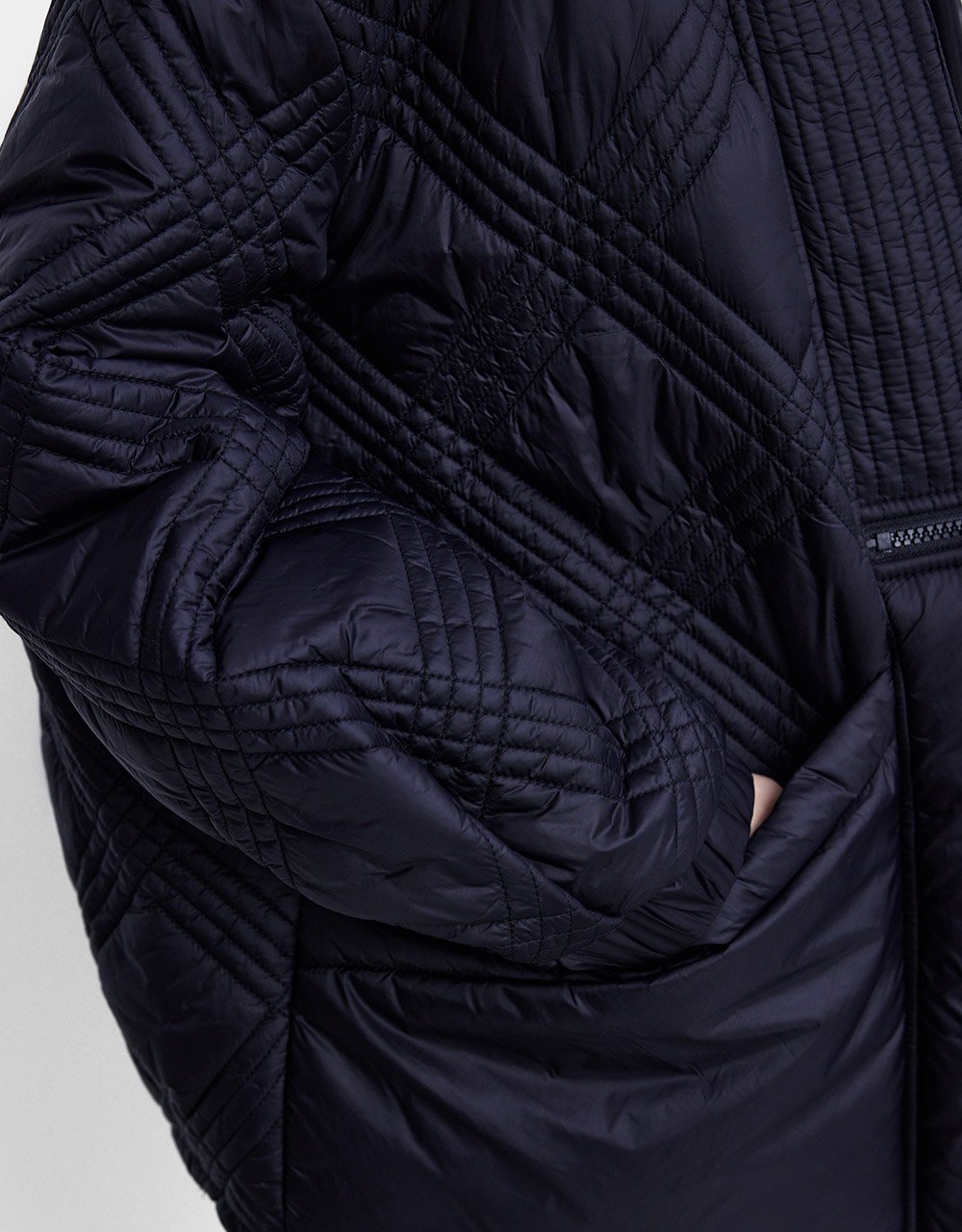 Open Front Drop Shoulder Winter Coat