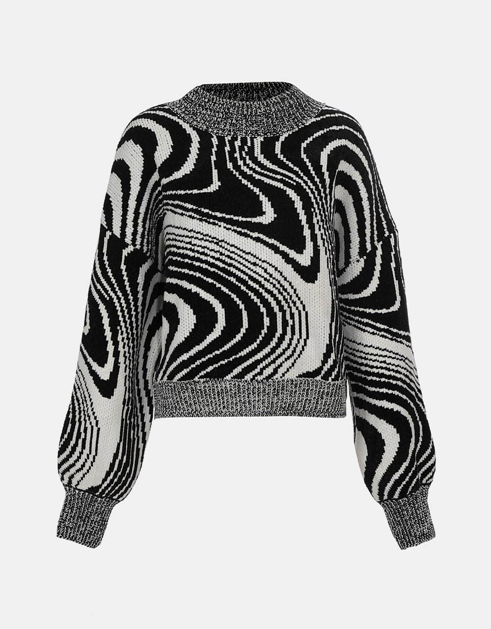 Abstract Pattern Drop Shoulder Sweater