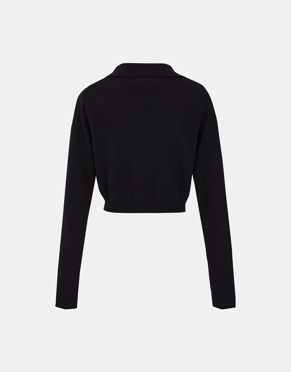 Argyle Pattern V Neck Cropped Knitted Top