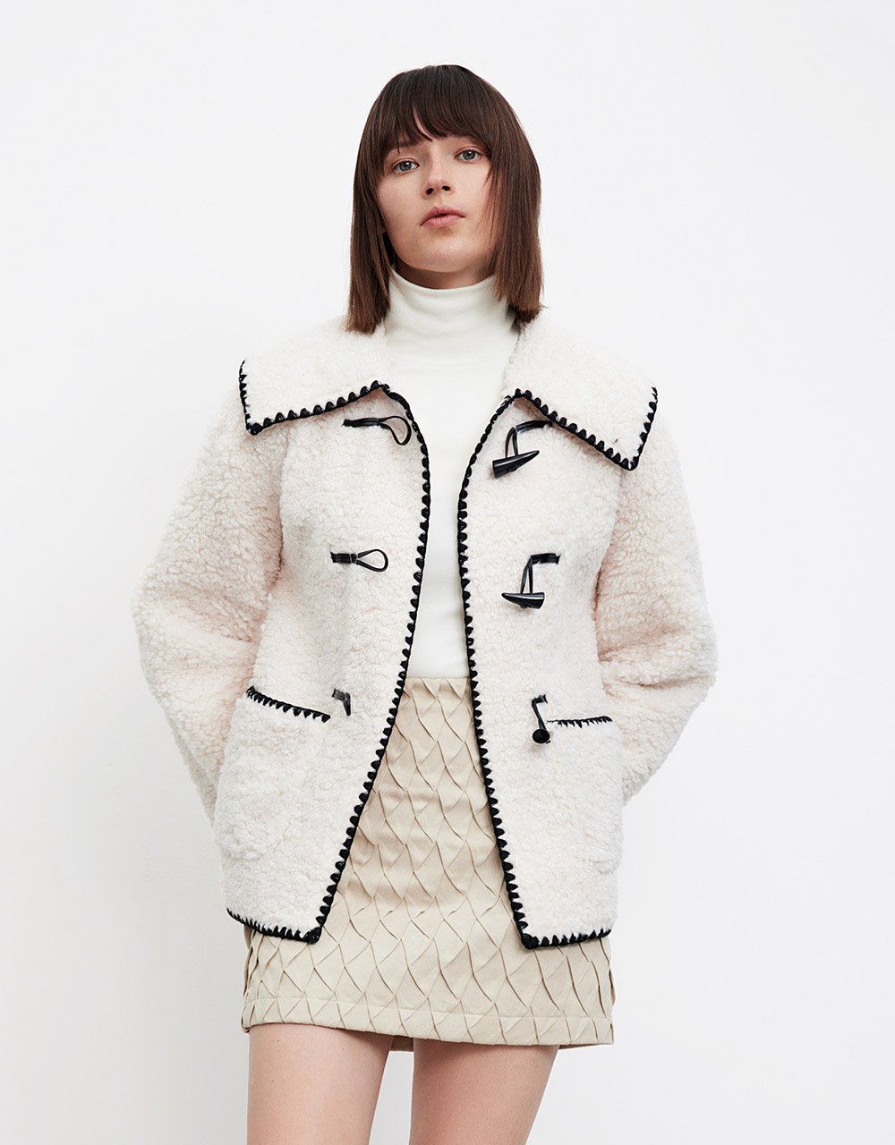 Contrast Trim Fuzzy Jackets