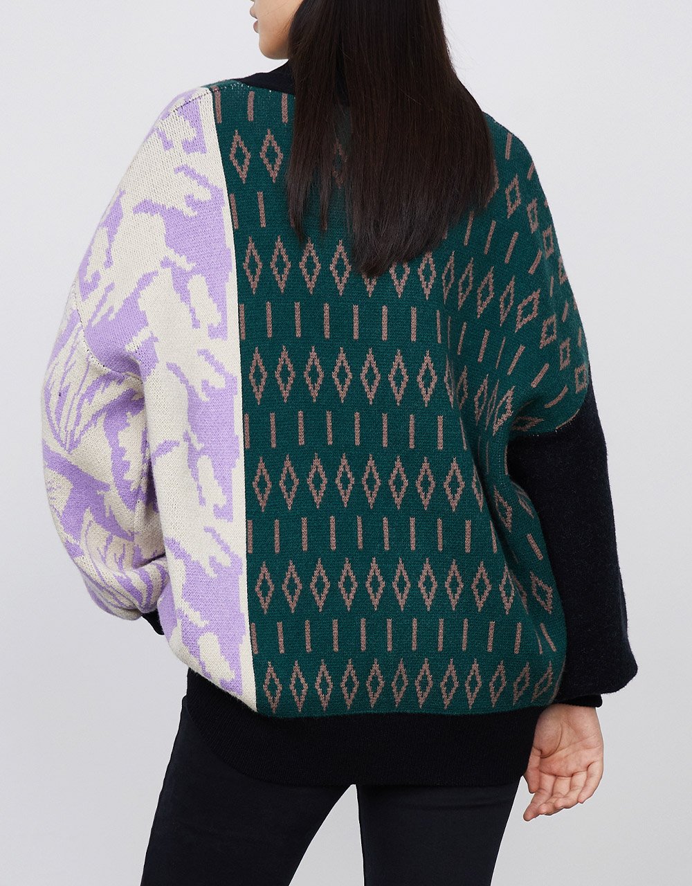 Puff Sleeve Ribbed Crew Neck Collar Knitted Cardigan