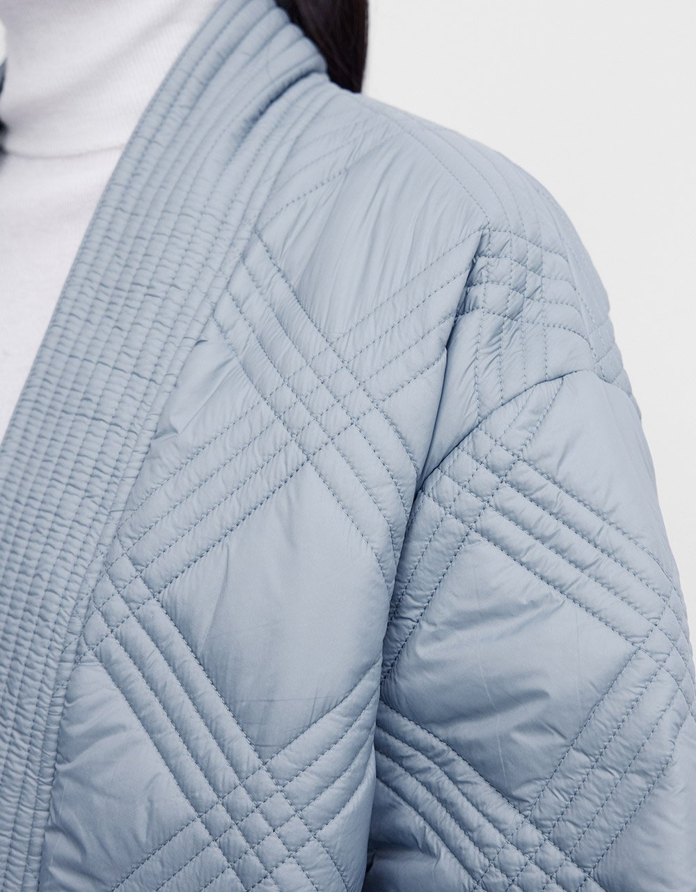 Open Front Drop Shoulder Winter Coat